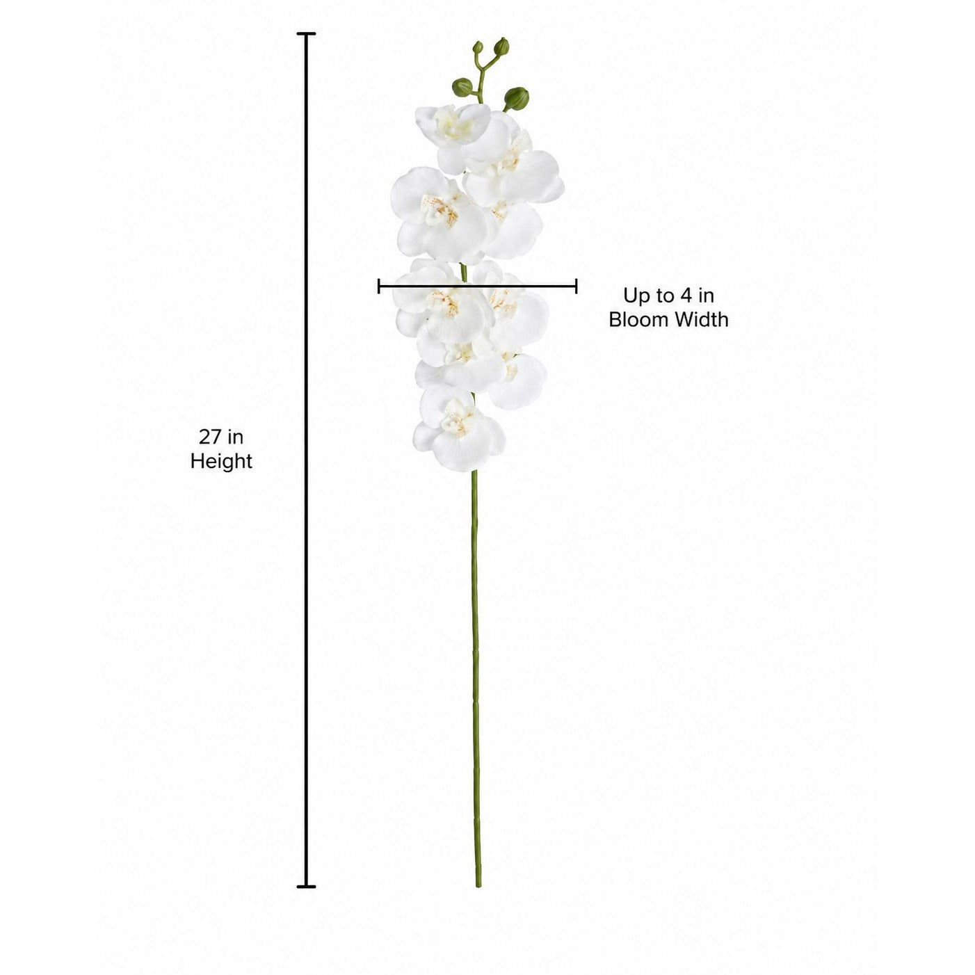 Real Touch White Phalaenopsis Orchid Stem 27 Inch Artificial Orchid Faux Flower Luxury Wedding Centerpiece Designer Floral Decor