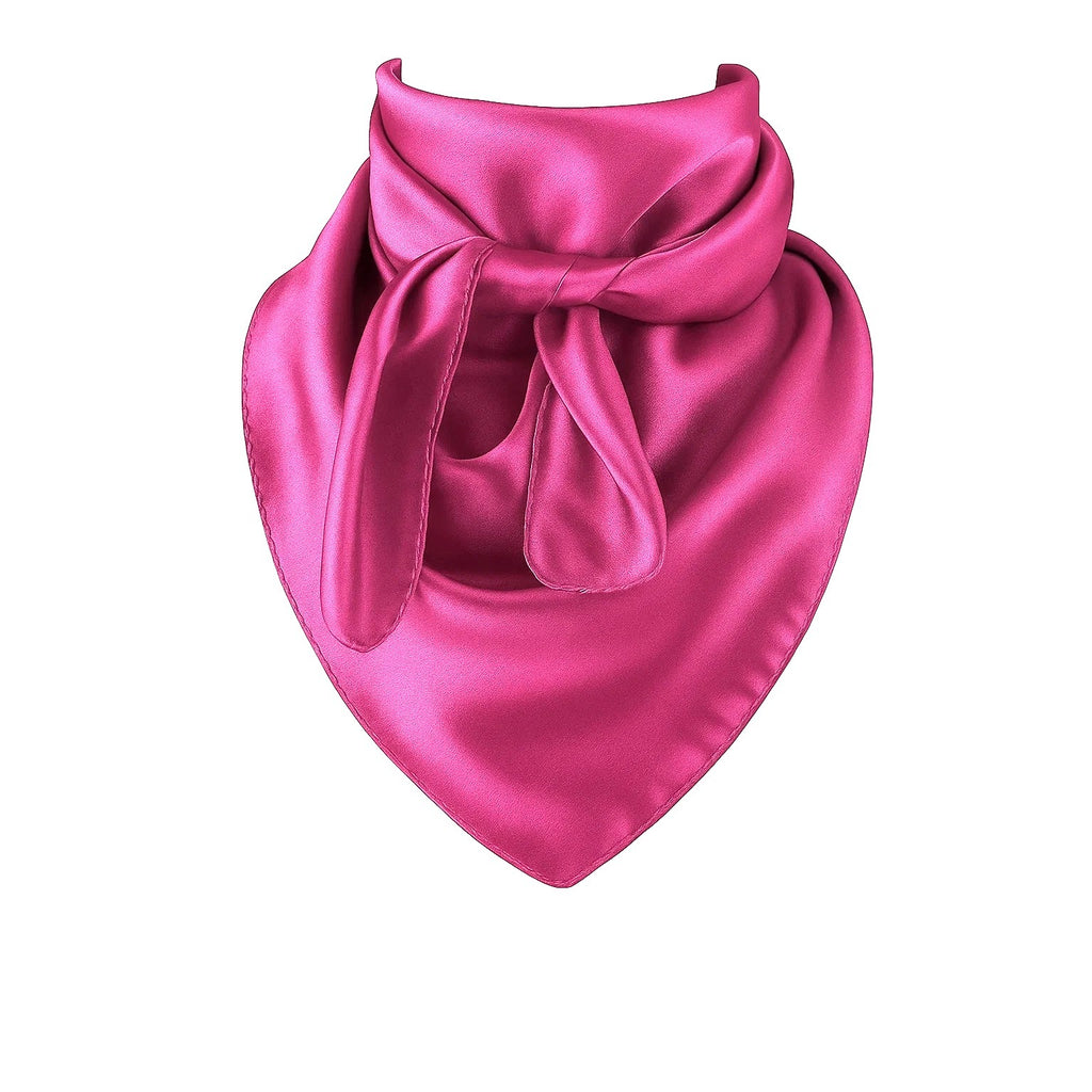 Fuchsia Purple Pink Wild Rag Large Scarf 23x23" Satin Western Accessory Cowgirl or Cowboy