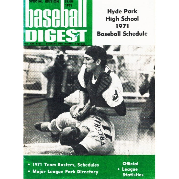 Baseball Digest Special Edition 1971 Hyde Park High School Schedule