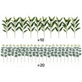 Artificial Olive Eucalyptus Stems Set of 30 12 Inch Faux Greenery Wedding Bouquet Filler Floral Arrangement