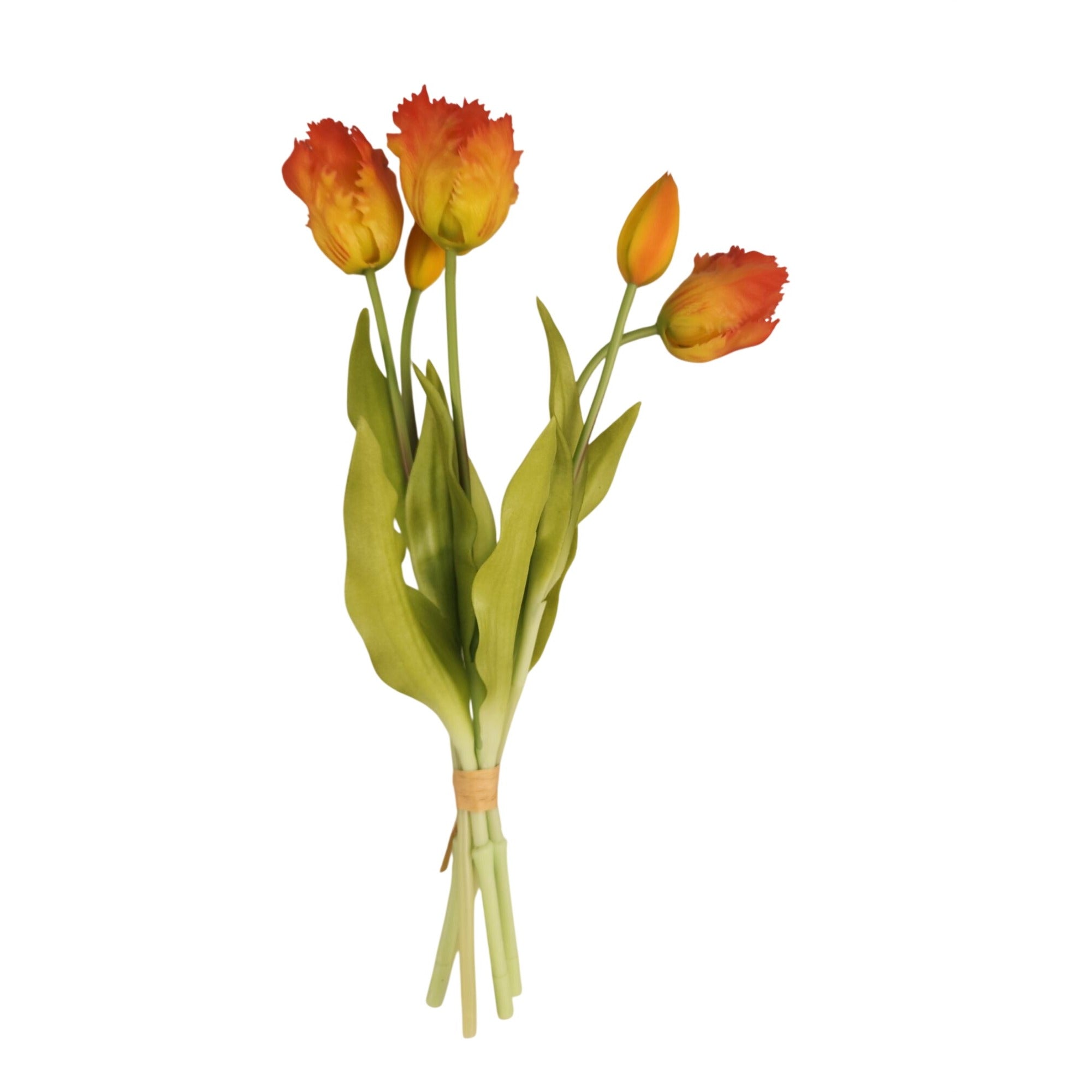 Faux Parrot Tulip Bouquet Set of 5 15 Inch Artificial Spring Flowers Easter Wedding Home Decor