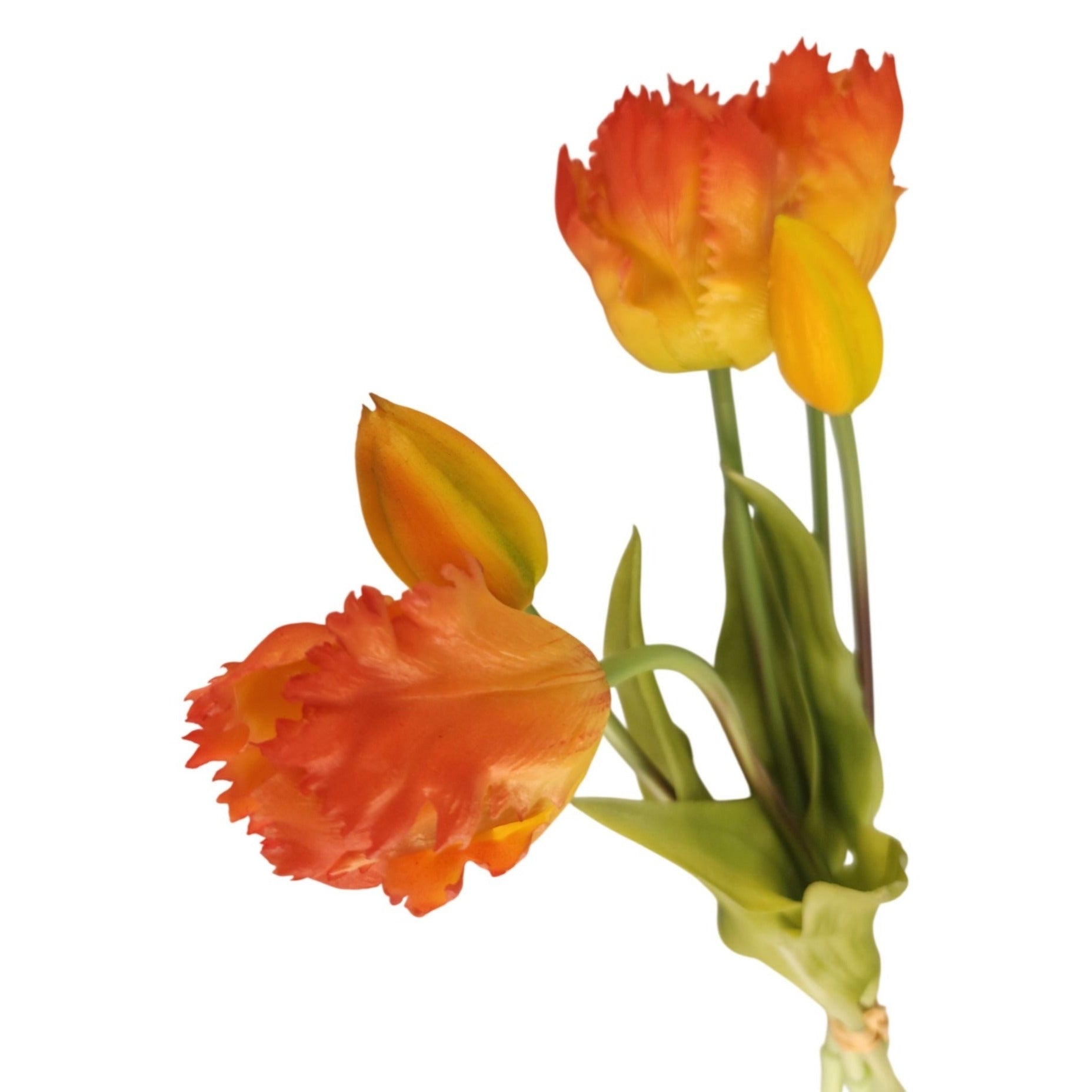 Faux Parrot Tulip Bouquet Set of 5 15 Inch Artificial Spring Flowers Easter Wedding Home Decor