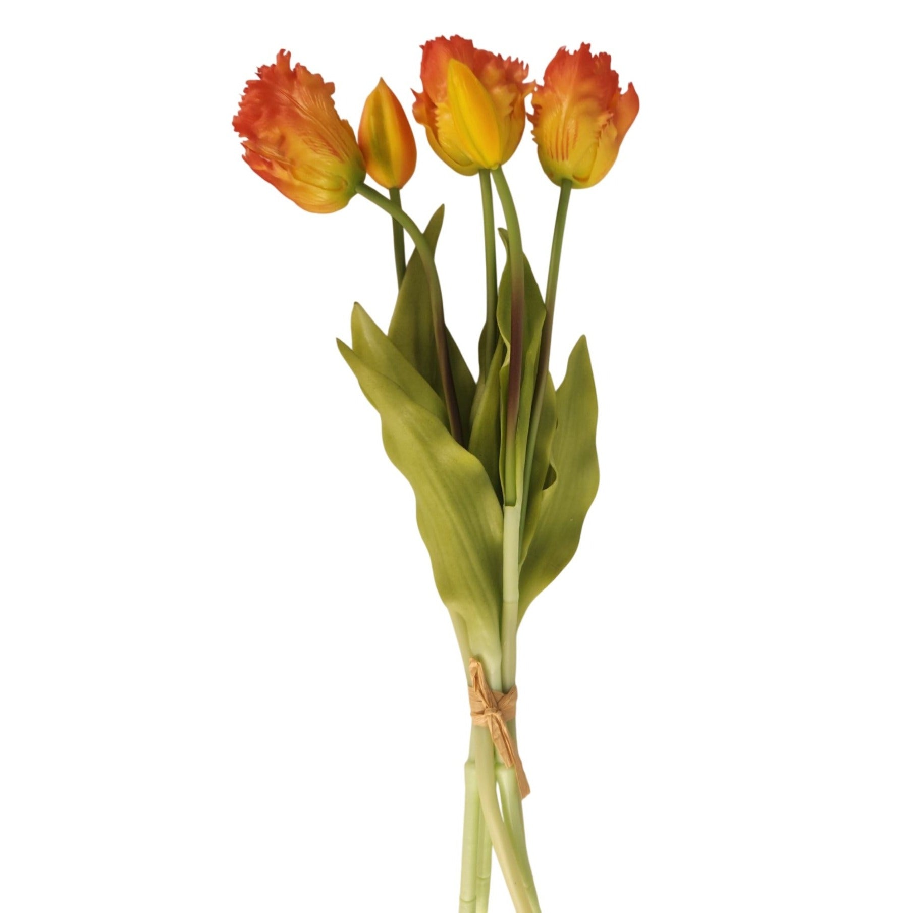 Faux Parrot Tulip Bouquet Set of 5 15 Inch Artificial Spring Flowers Easter Wedding Home Decor