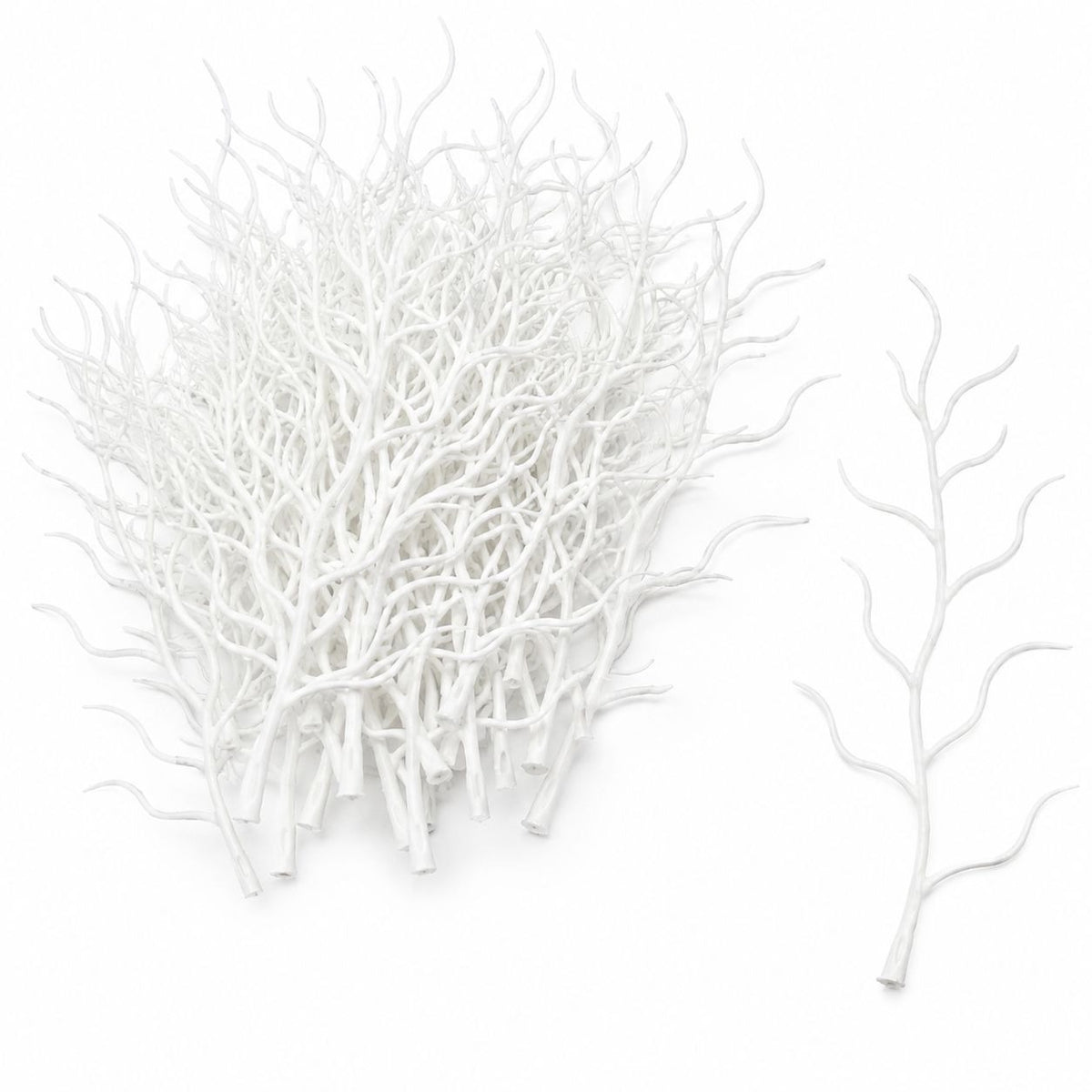 22 White Faux Twig Picks 6 Inch Miniature Trees Christmas Village Diorama Wreath Craft Branches