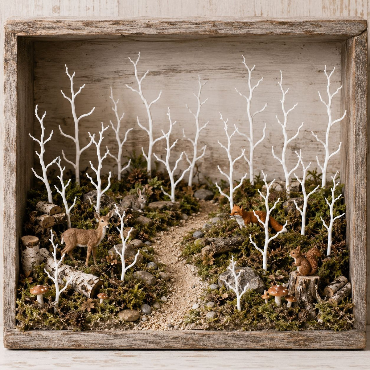 22 White Faux Twig Picks 6 Inch Miniature Trees Christmas Village Diorama Wreath Craft Branches