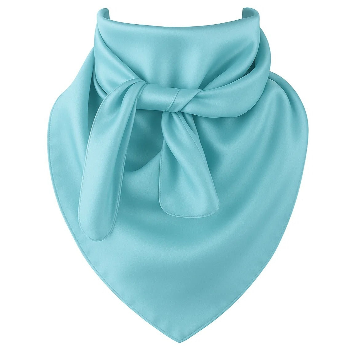Turquoise Aqua Blue Wild Rag Scarf 35x35 Satin Western Spring Cowgirl
