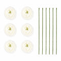 White Artificial Flowers Set of 6 Peony Ranunculus Inspired Blooms Detachable 7 Inch Stems Wreath Wedding Floral Supply