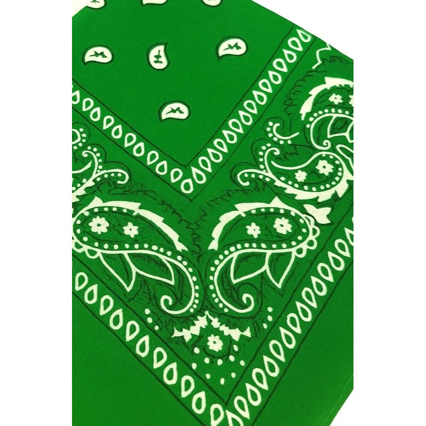Bandanas 21x21" Western Cowboy Cowgirl - Green Yellow Orange Paisley Square Scarves 3 Pack