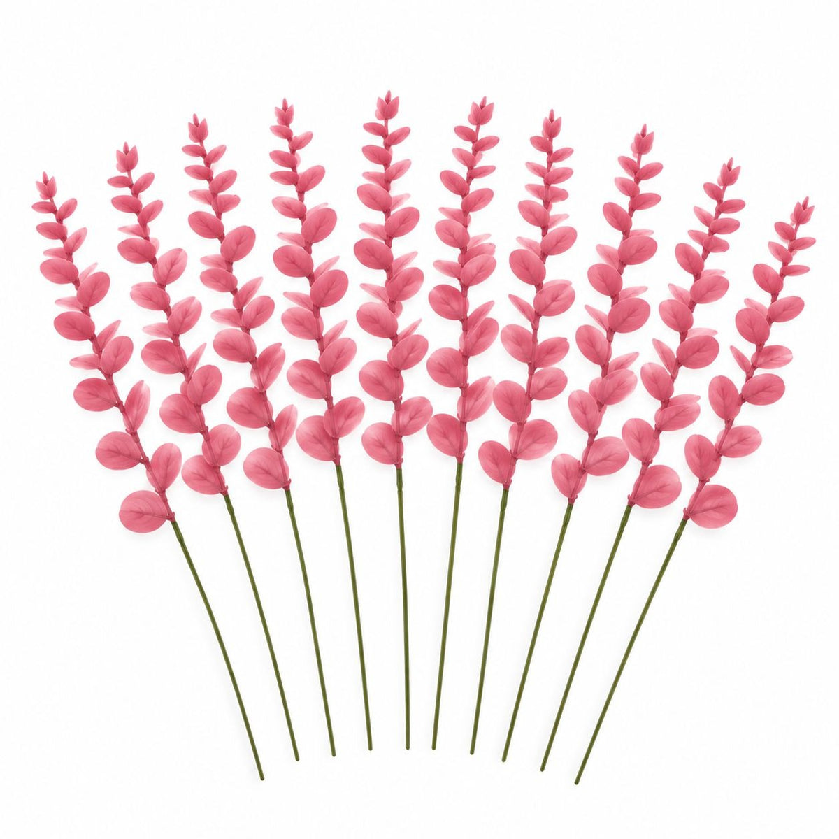10 Mauve Pink Eucalyptus Stems, 16-Inch Artificial Wedding Greenery