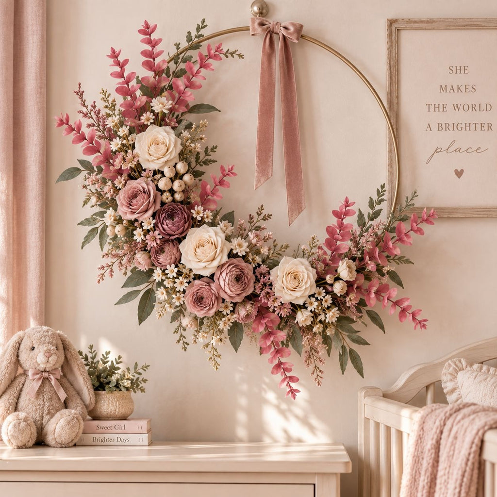 10 Mauve Pink Eucalyptus Stems, 16-Inch Artificial Wedding Greenery