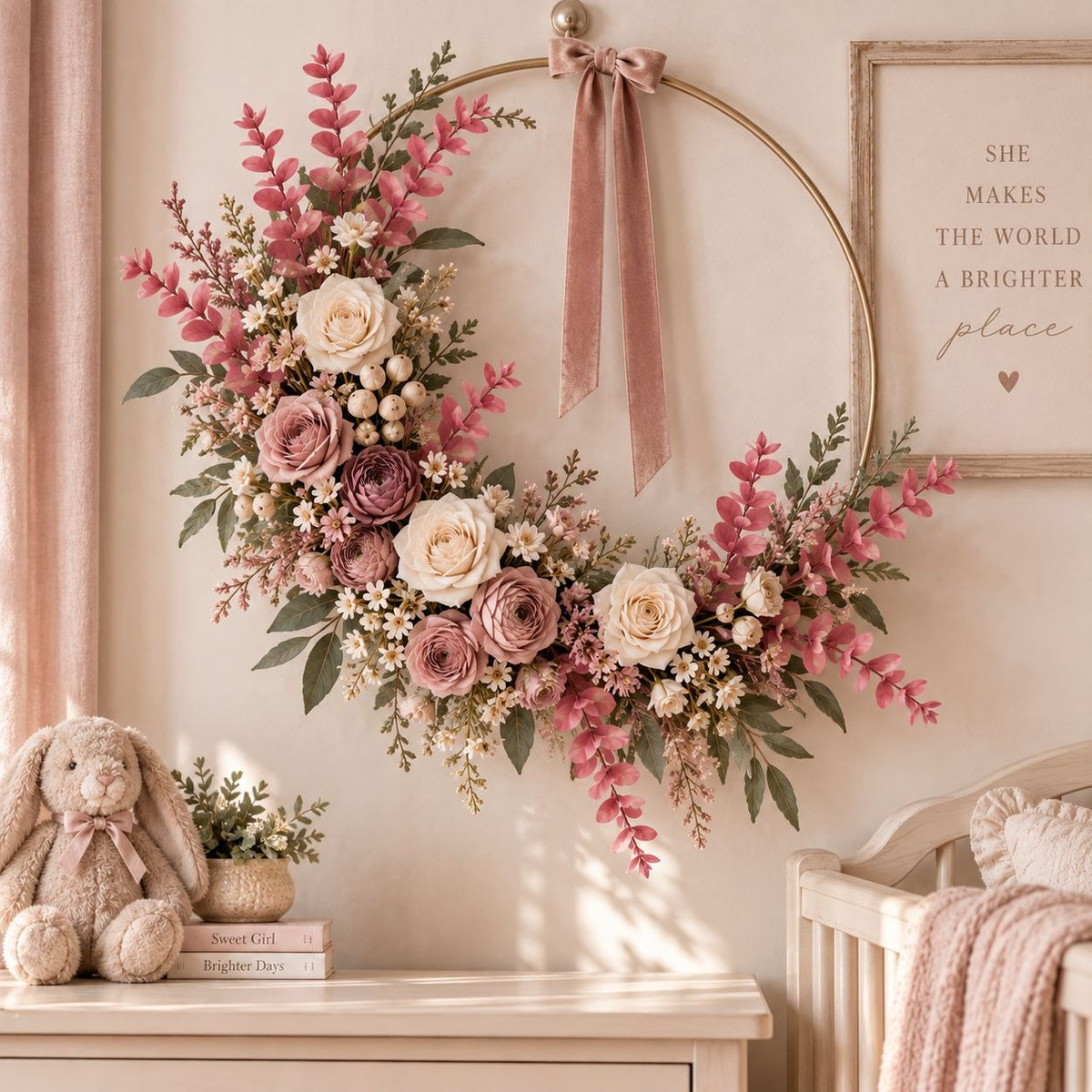 10 Mauve Pink Eucalyptus Stems, 16-Inch Artificial Wedding Greenery