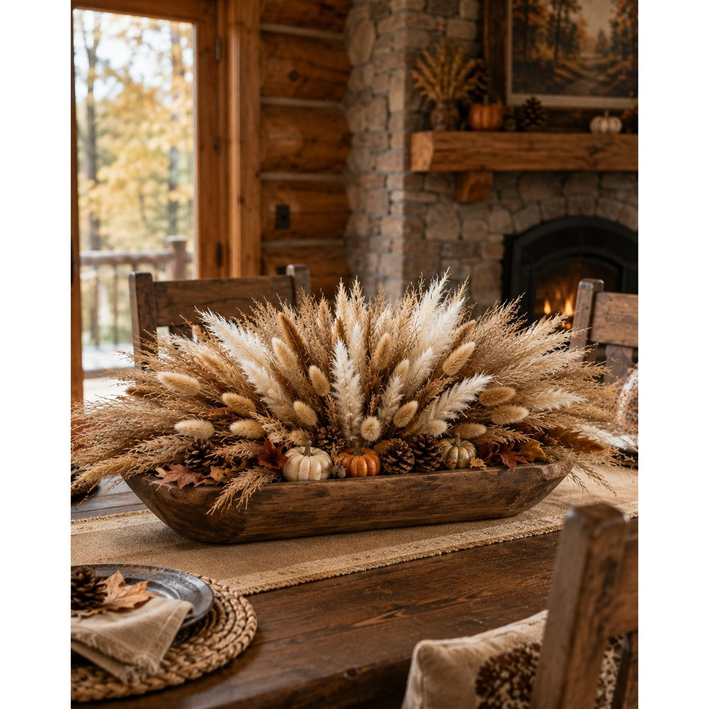 90 Stem Mixed Dried Grass Bundle, 16 Inch Neutral Vase Filler, Boho Wedding and Wreath Supply