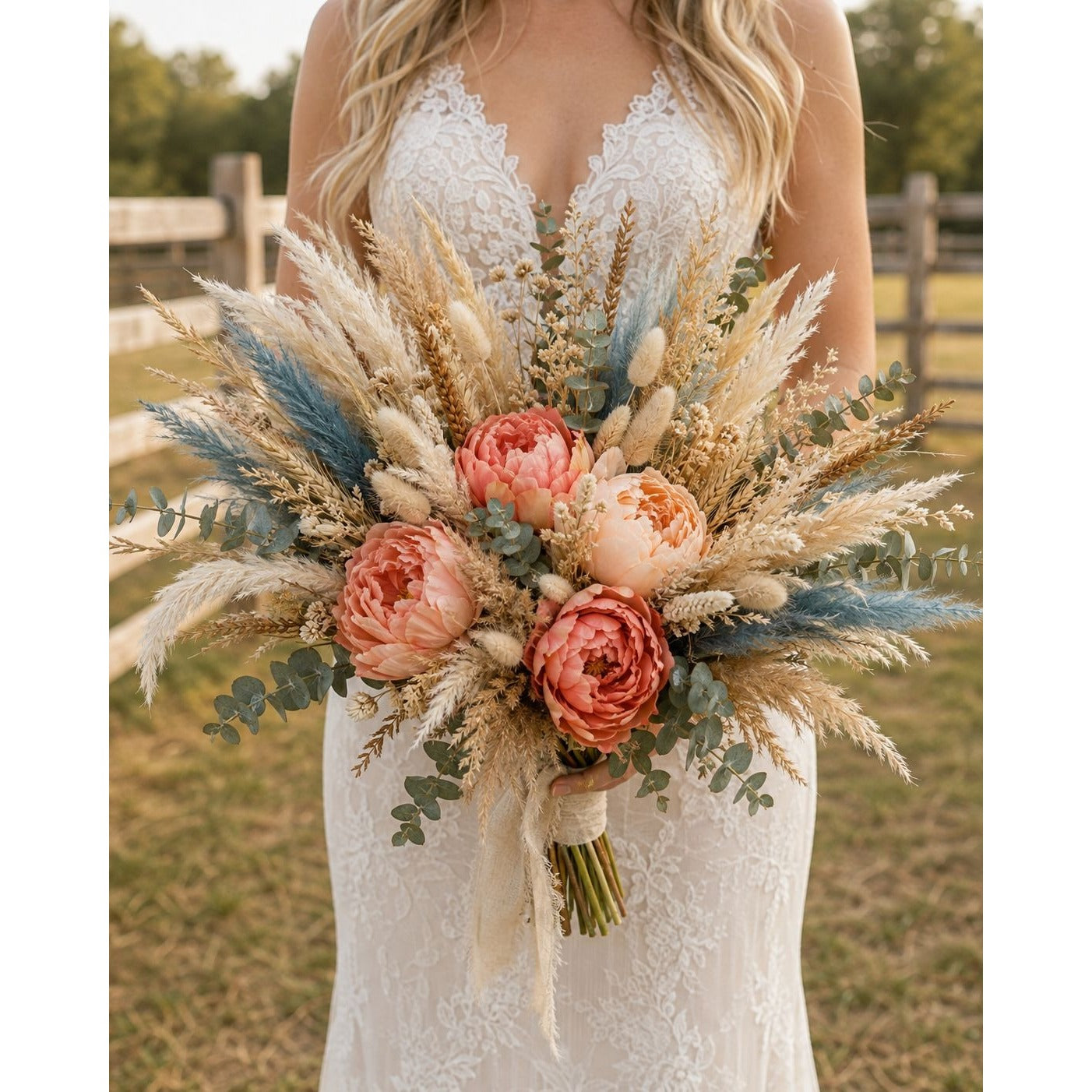 90 Stem Mixed Dried Grass Bundle, 16 Inch Neutral Vase Filler, Boho Wedding and Wreath Supply