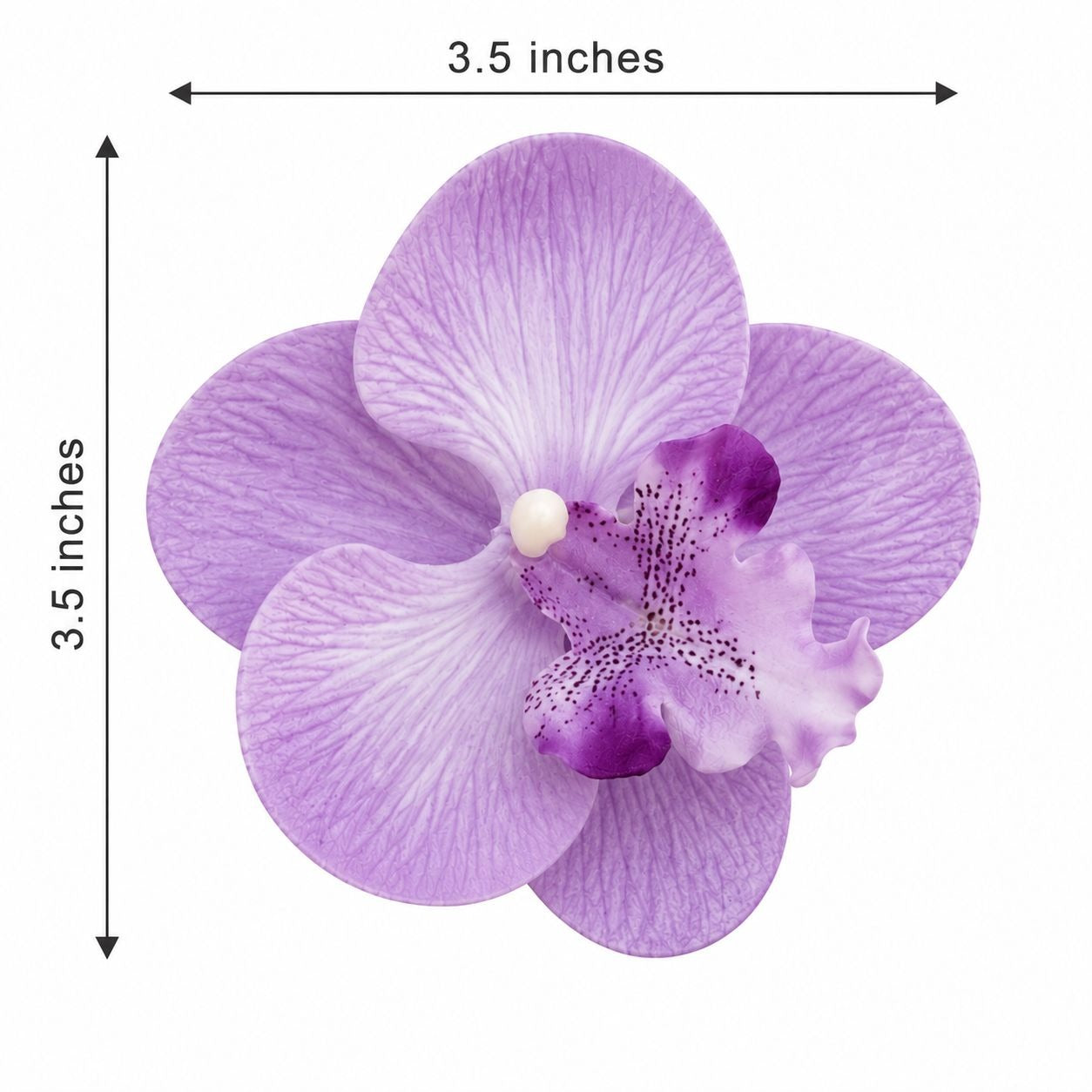 Purple Lavender Real Touch Orchid Heads Set of 2, 3.5 Inch Phalaenopsis Blooms for Corsage Boutonniere Crafts