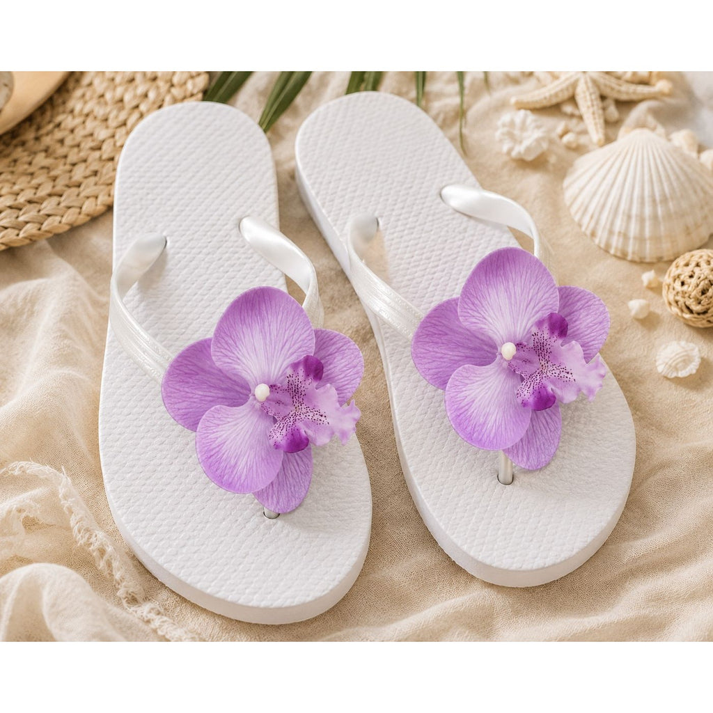 Purple Lavender Real Touch Orchid Heads Set of 2, 3.5 Inch Phalaenopsis Blooms for Corsage Boutonniere Crafts