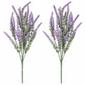 2 Artificial Lavender Bushes, 13 Inch Purple Wired Florals 