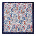 Paisley Satin Square Scarf 35x35 Navy Blue Red White Hair Scarf Head Scarf Neck Scarf
