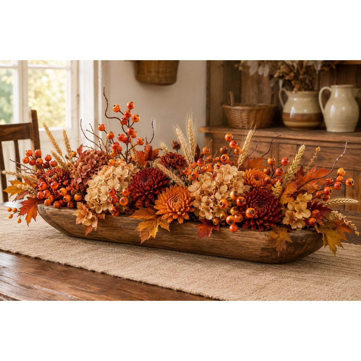 Artificial Orange Rose Hip Berry Stem, 1 Stem, 23 Inch Orange Wired Branch, Fall Wreath Floral Pick, Thanksgiving Farmhouse Decor