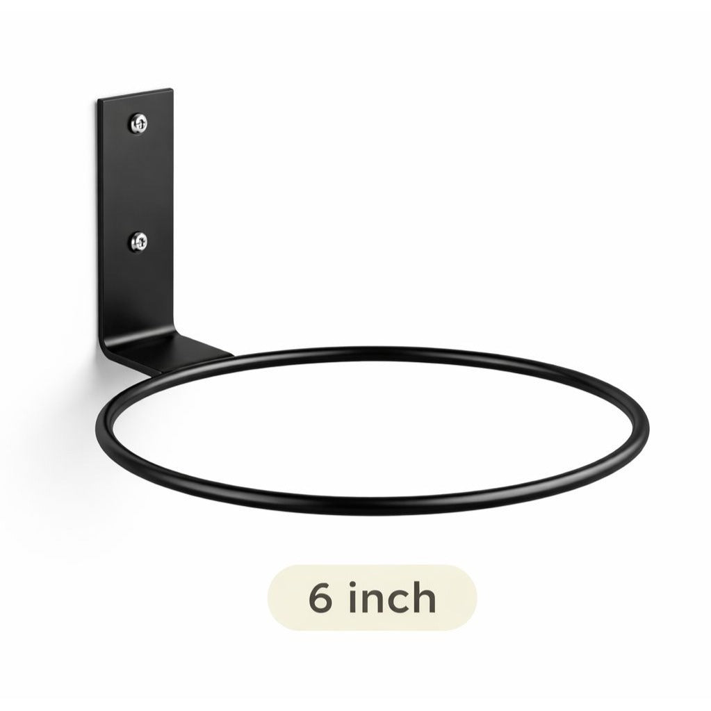 6 Inch Wall Plant Holder Ring Black Metal Flower Pot Holder Wall Mount Plant Hanger