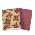 Christmas Cotton Fabric Bundle, Gingerbread Santa & Red Plaid, 4 Yards