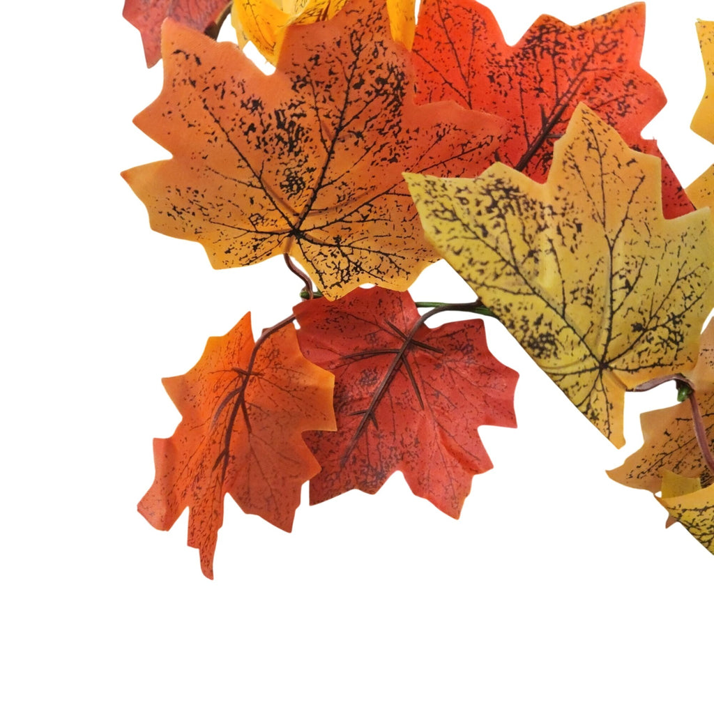 2 Artificial Maple Leaf Garlands, 4.5 Ft Each, Fall Thanksgiving Table Decor