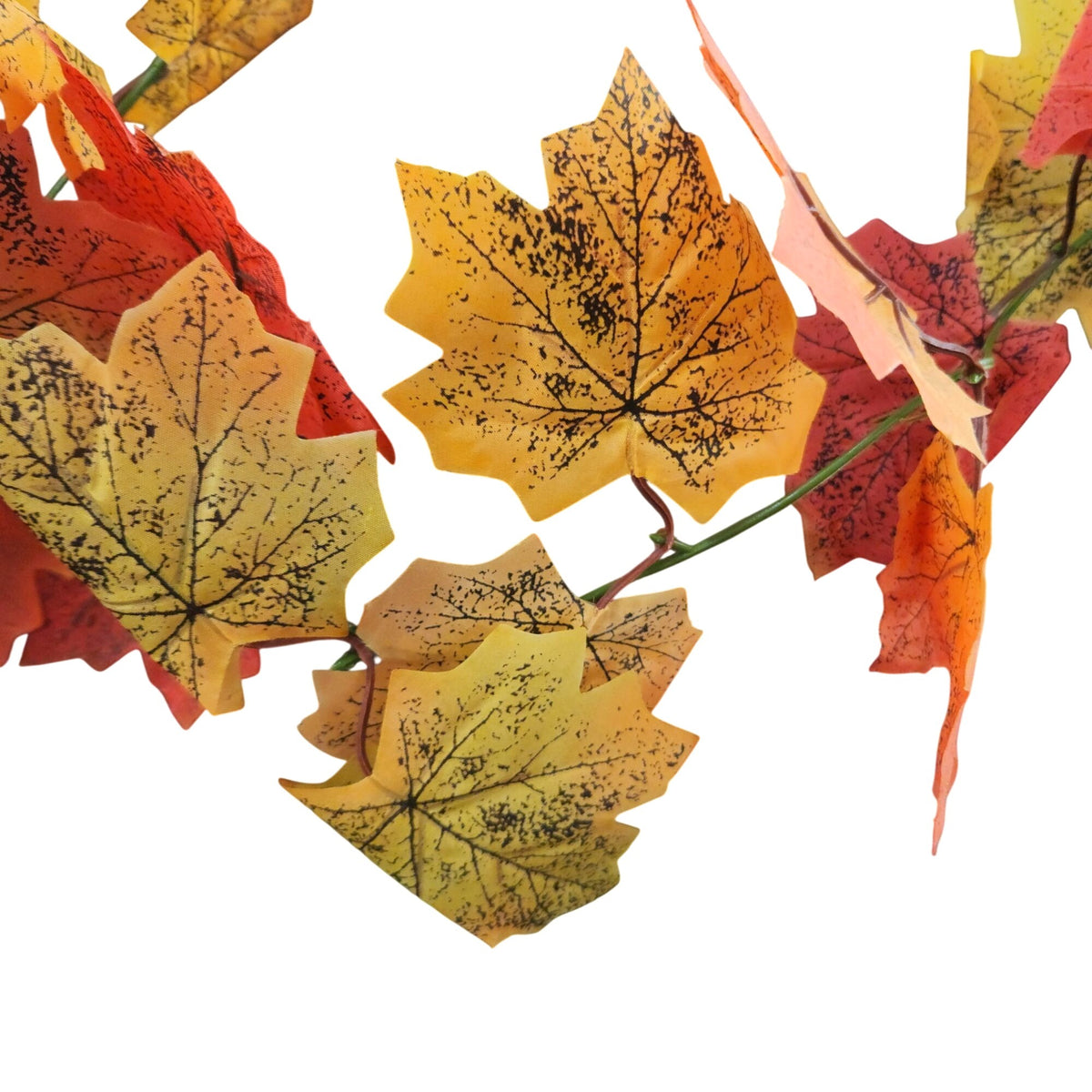 2 Artificial Maple Leaf Garlands, 4.5 Ft Each, Fall Thanksgiving Table Decor