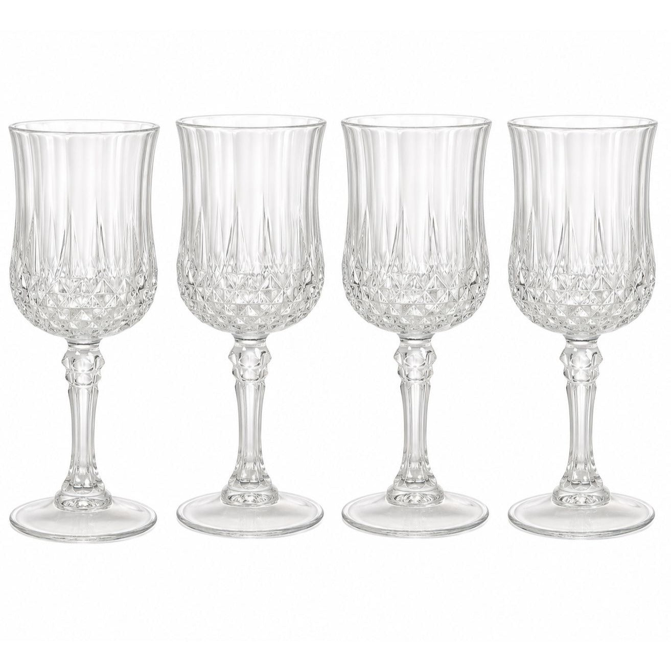 Cristal D'Arques Longchamp Cordial Glasses Set of 4 Vintage French Crystal Stemware 1970s Barware