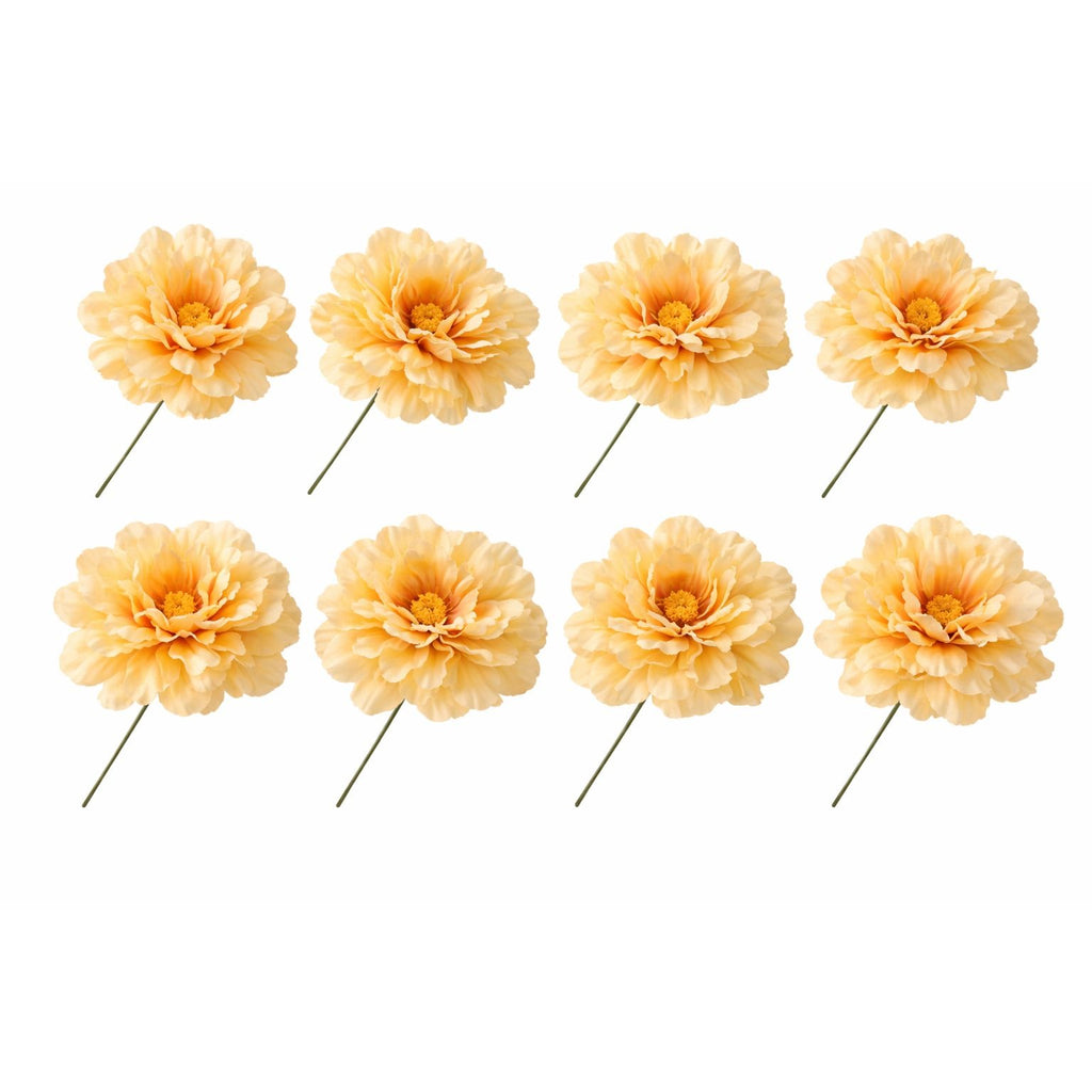 Peach Peony Flowers Set of 8 Faux Blooms 5 Inch Floral Heads Wired Craft Wreath Supplies Hair Accessories Hat Decor Wedding