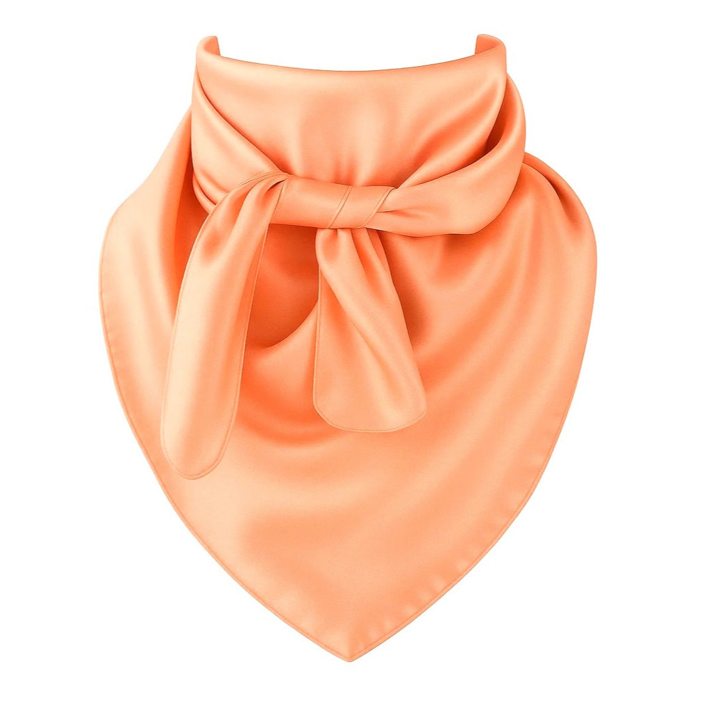 Peach Wild Rag Large Scarf 35x35" Satin Western Accessory Cowgirl or Cowboy