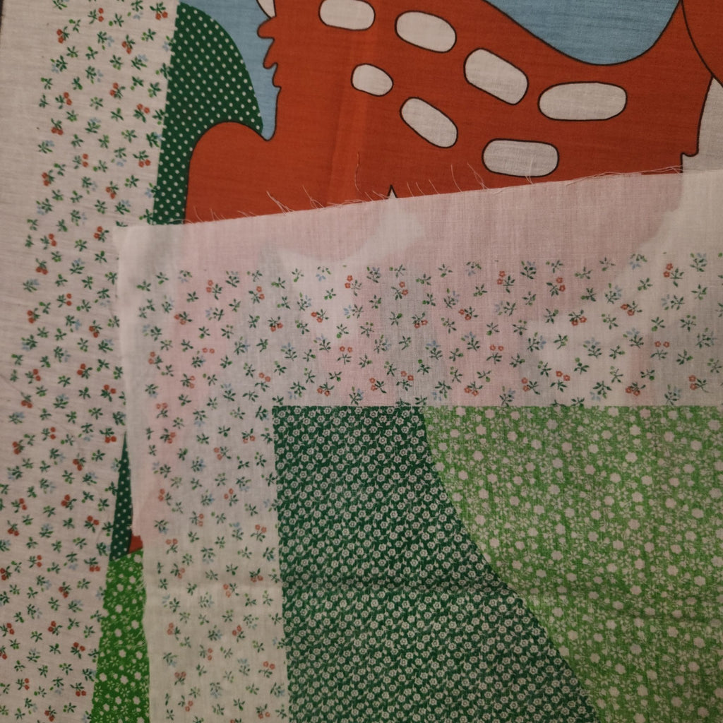 Vintage 1970s Paragon Disney Bambi Quilt Fabric Panel 35 x 44 Inches Only