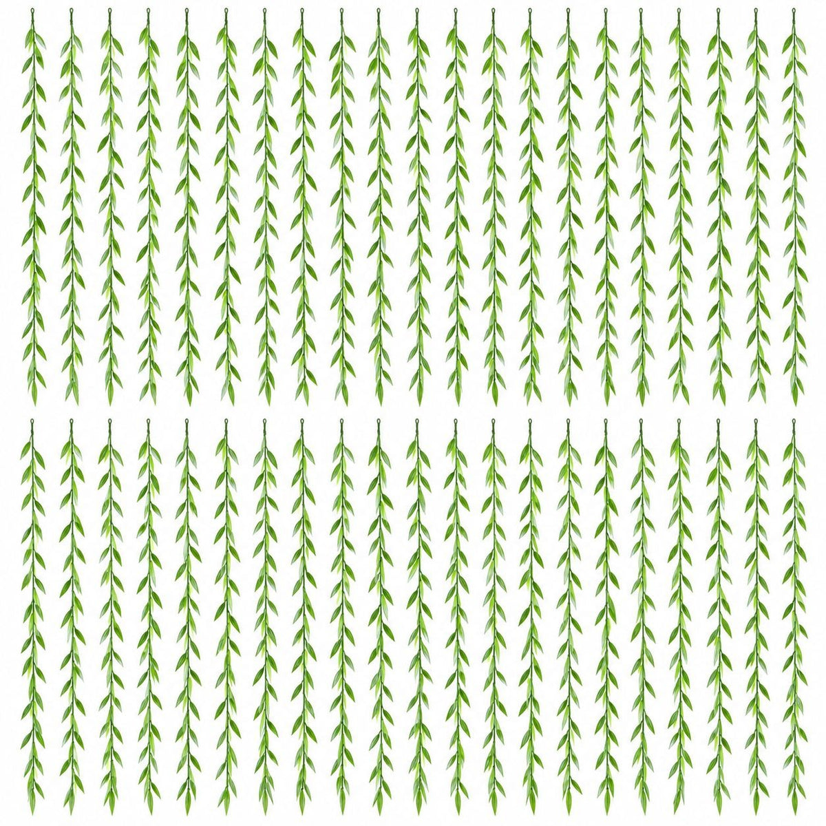 Artificial Willow Vine Strands, Set of 40, 32-Inch Bright Green Faux Vines