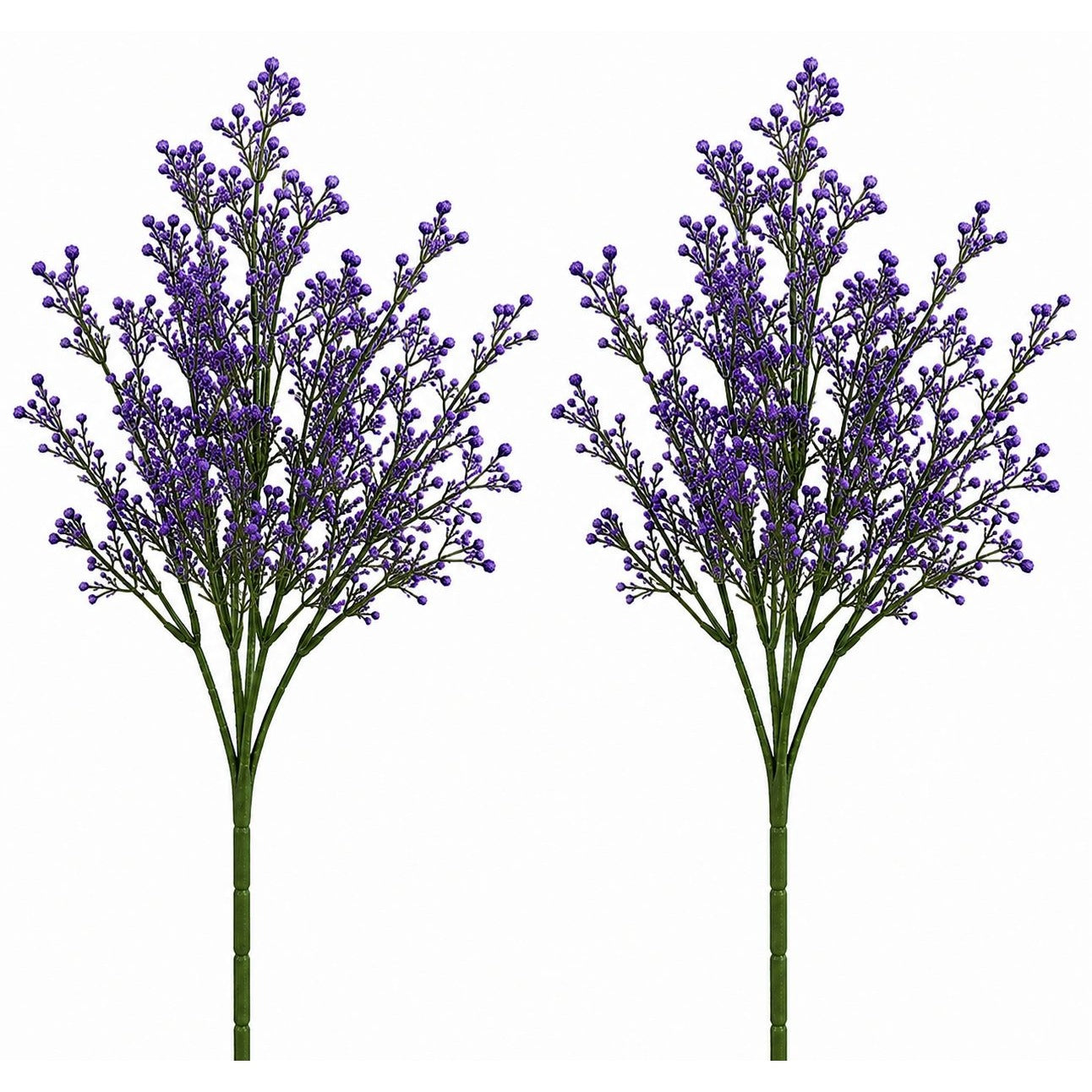 Faux Purple Berry Stems Set of 2 Bushes Artificial Berry Spray Farmhouse Floral Pick Vase Filler Cottage Decor Wreath Making Supply