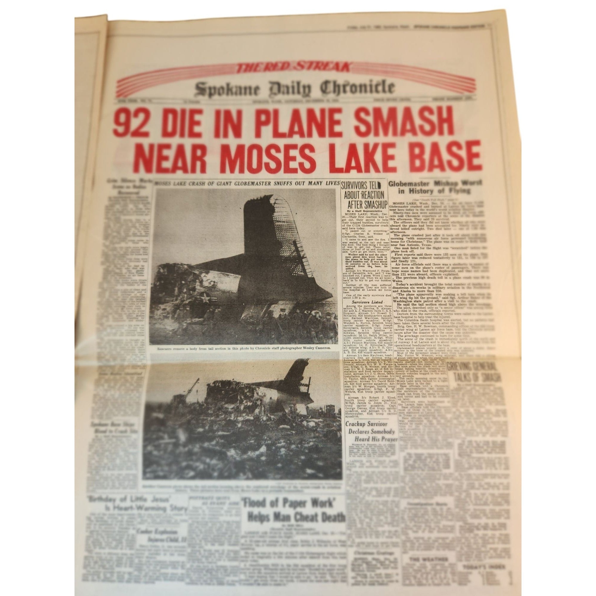 Spokane Chronicle Historic Newspaper Collection: Midair Fireball WWII Expo 74 News, July 1992