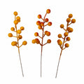 3 Fall Berry Stems Orange Yellow Berries Autumn Floral Pick Rustic Wreath Supply Thanksgiving Decor Faux Berry Spray