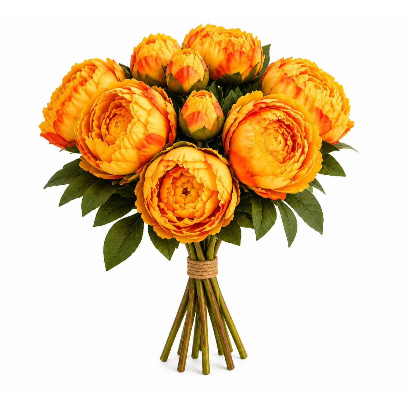 Golden Peony Bouquet Faux Flowers Autumn Decor Rustic Farmhouse Western Floral Arrangement Cabin Lodge Decor