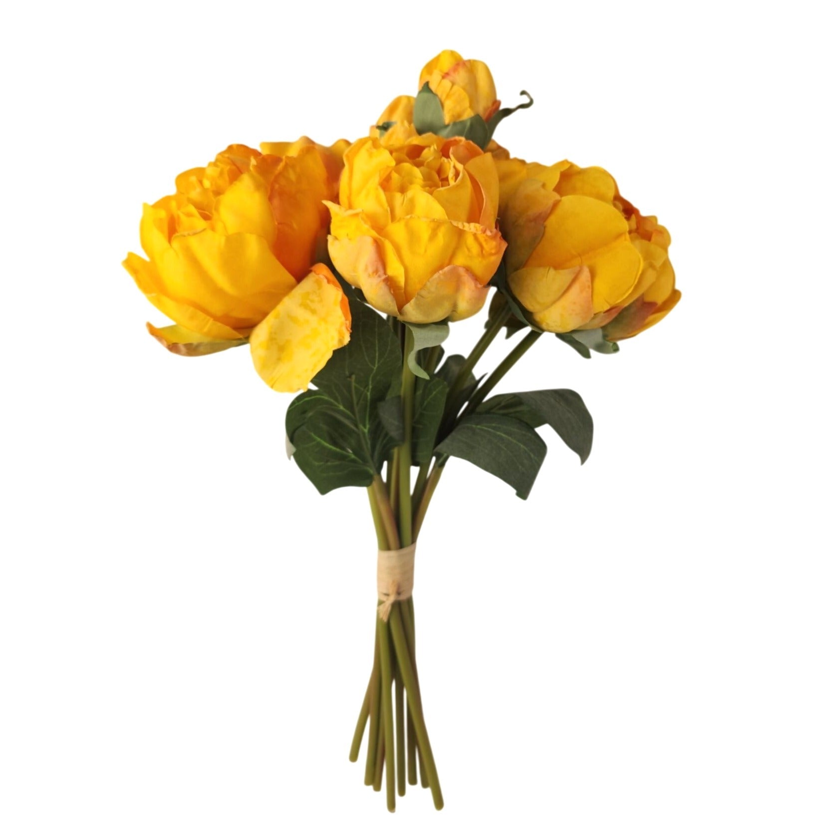 Golden Peony Bouquet Faux Flowers Autumn Decor Rustic Farmhouse Western Floral Arrangement Cabin Lodge Decor