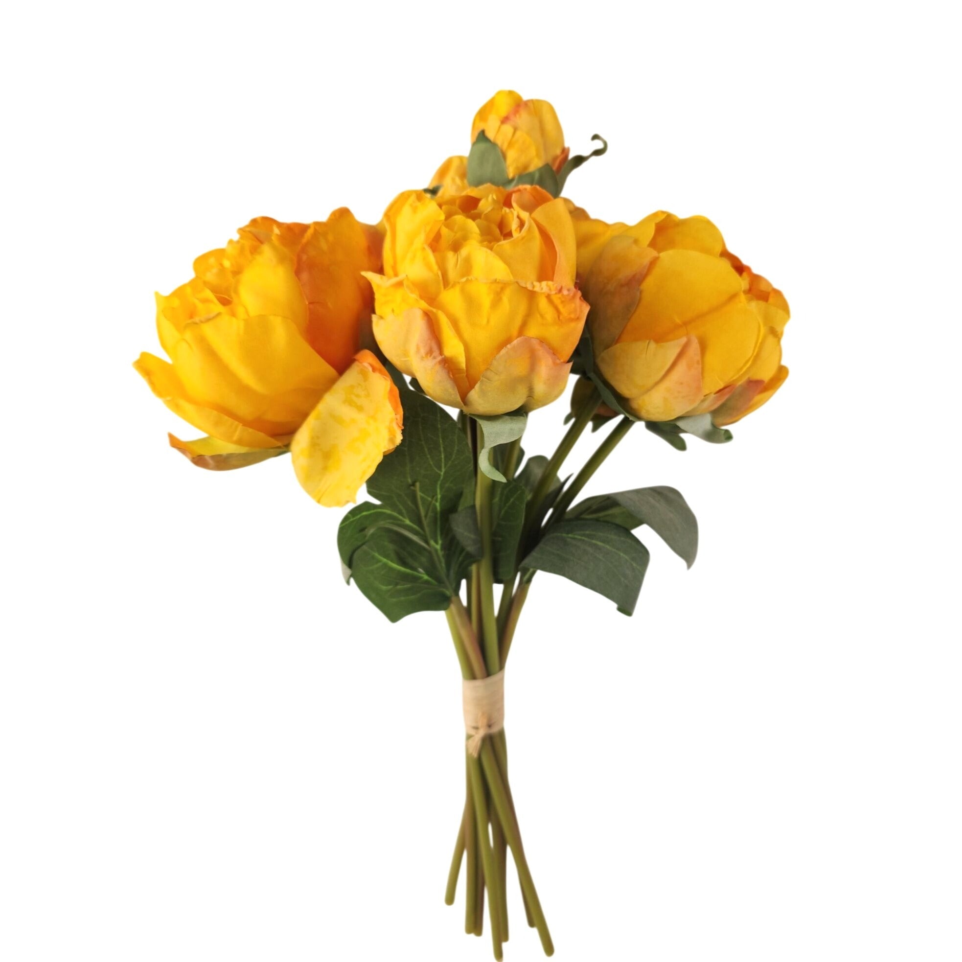 Golden Peony Bouquet Faux Flowers Autumn Decor Rustic Farmhouse Western Floral Arrangement Cabin Lodge Decor