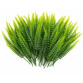 50 Artificial Boston Fern Leaves 6 Inch Faux Greenery Plastic Fern Foliage for Wreaths Centerpieces Corsages and Wedding Floral Crafts