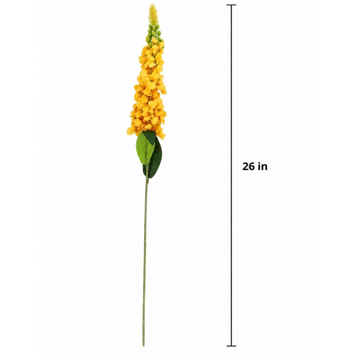 Yellow Snapdragon Stems Set of 2 Artificial Larkspur Spike Flowers 26 Inch Faux Floral for Summer Fall Home Decor