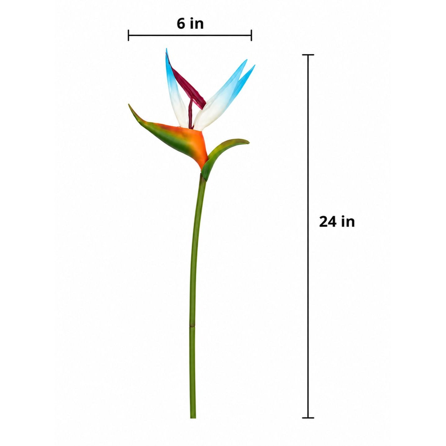 Bird of Paradise Stems Set of 3 Artificial Tropical Flowers 24 Inch Faux Floral Spray for Home Wedding Decor