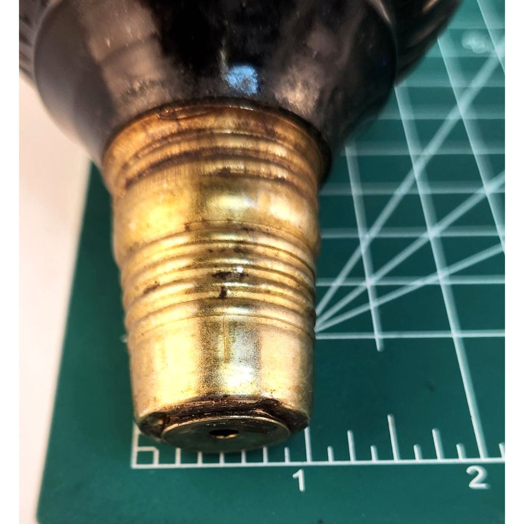 Vintage Blue Glass Mini Oil Lamp | Brass Crown Burner | Made in Hong Kong