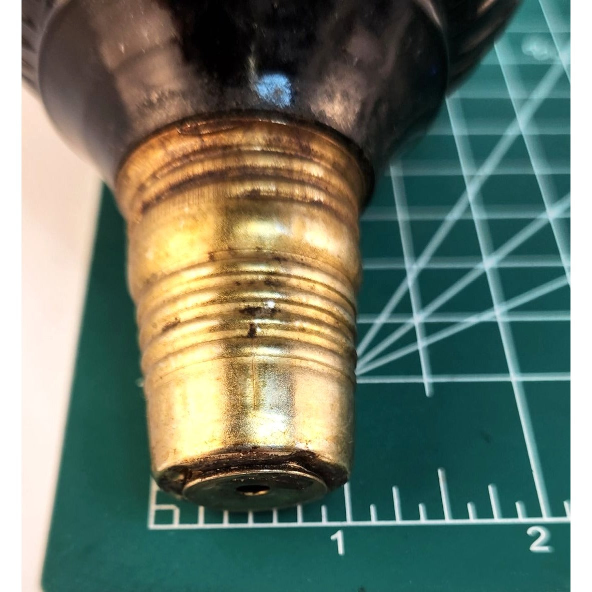 Vintage Blue Glass Mini Oil Lamp | Brass Crown Burner | Made in Hong Kong