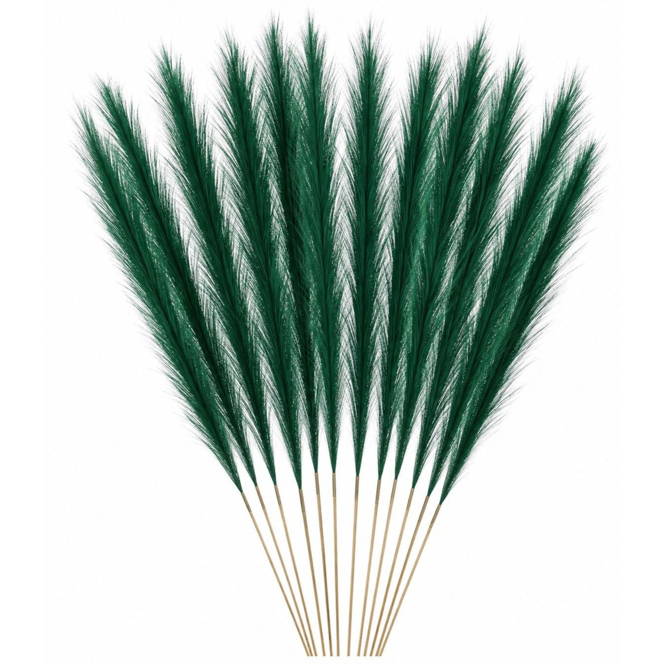 Emerald Green Faux Pampas Grass Set of 12 Artificial Pampas Stems Green Wedding Decor Boho Decor Christmas Decor Vase Filler Wreath Supply