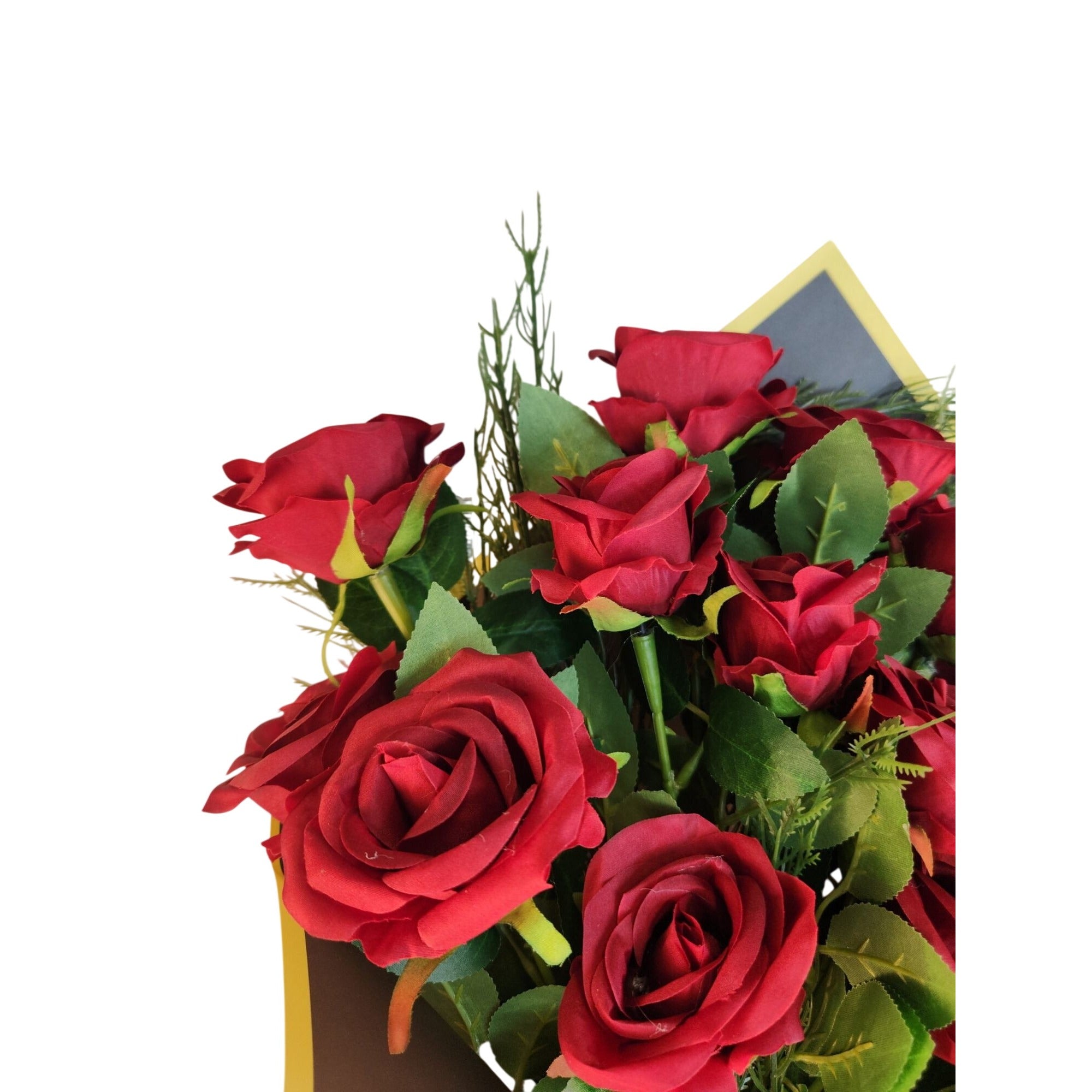 Dozen Dark Red Artificial Roses Bouquet Valentines Day Gift for Wife Romantic Wedding Floral Decor