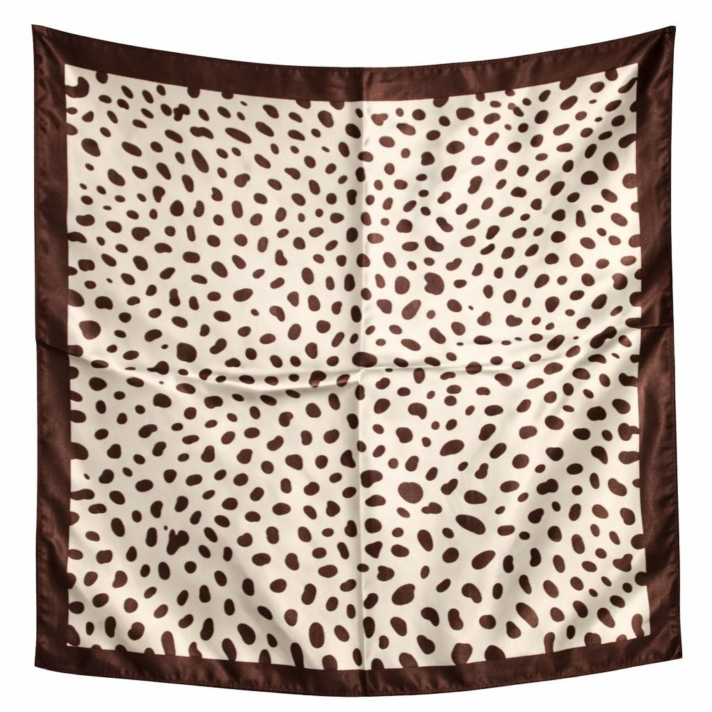 Leopard Print Satin Square Scarf 20x20 Neck Hair Head Wrap Fashion Accessory