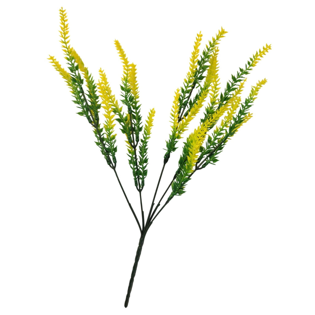 Yellow Faux Lavender Stems Set of 2 | Artificial Salvia Flowers | Faux Greenery Picks | Farmhouse Spring Floral Decor