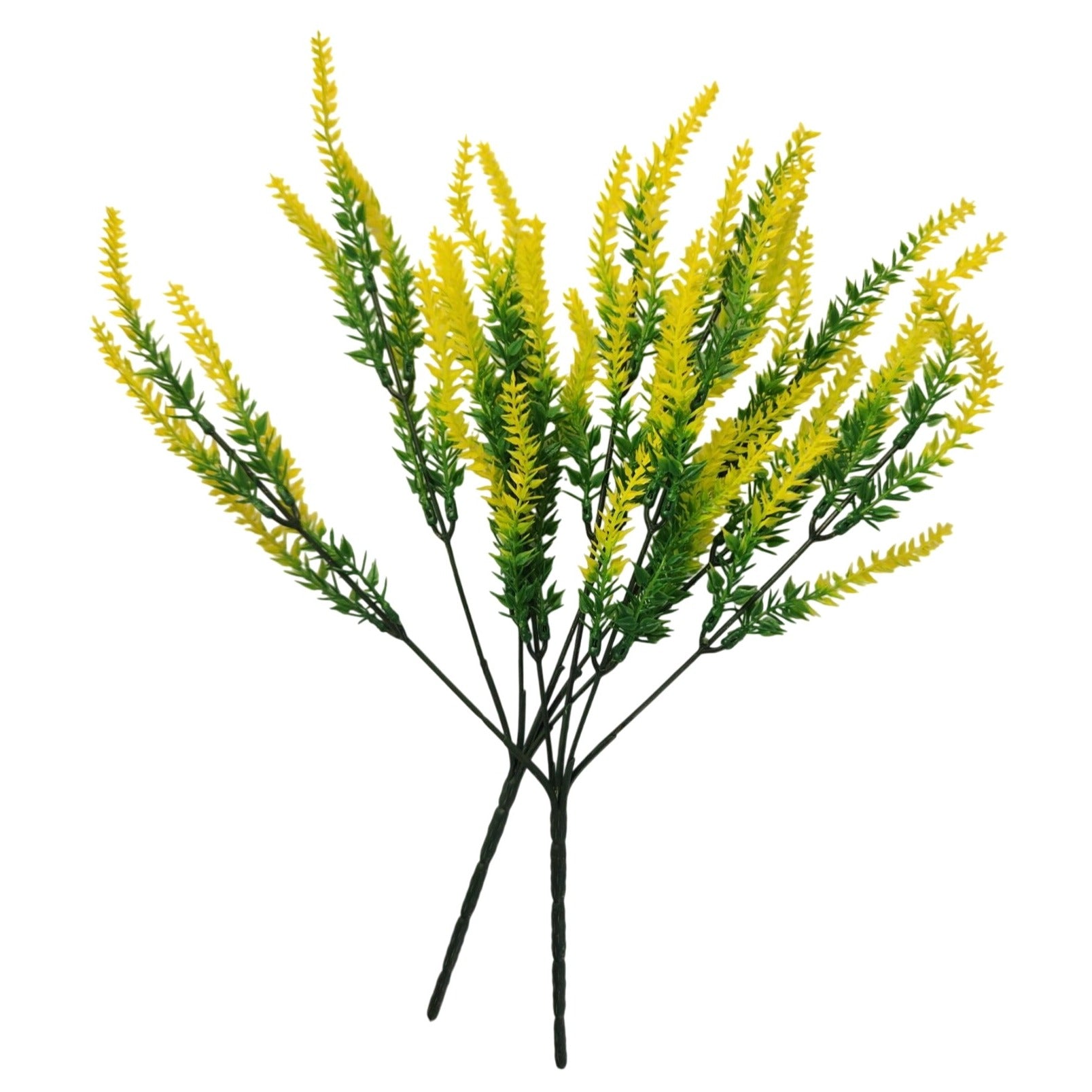 Yellow Faux Lavender Stems Set of 2 | Artificial Salvia Flowers | Faux Greenery Picks | Farmhouse Spring Floral Decor