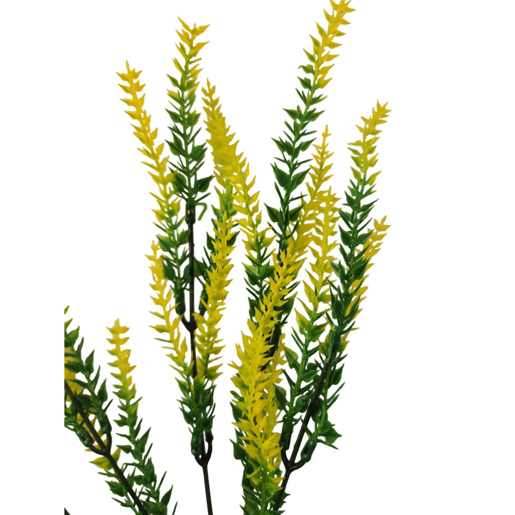 Yellow Faux Lavender Stems Set of 2 | Artificial Salvia Flowers | Faux Greenery Picks | Farmhouse Spring Floral Decor