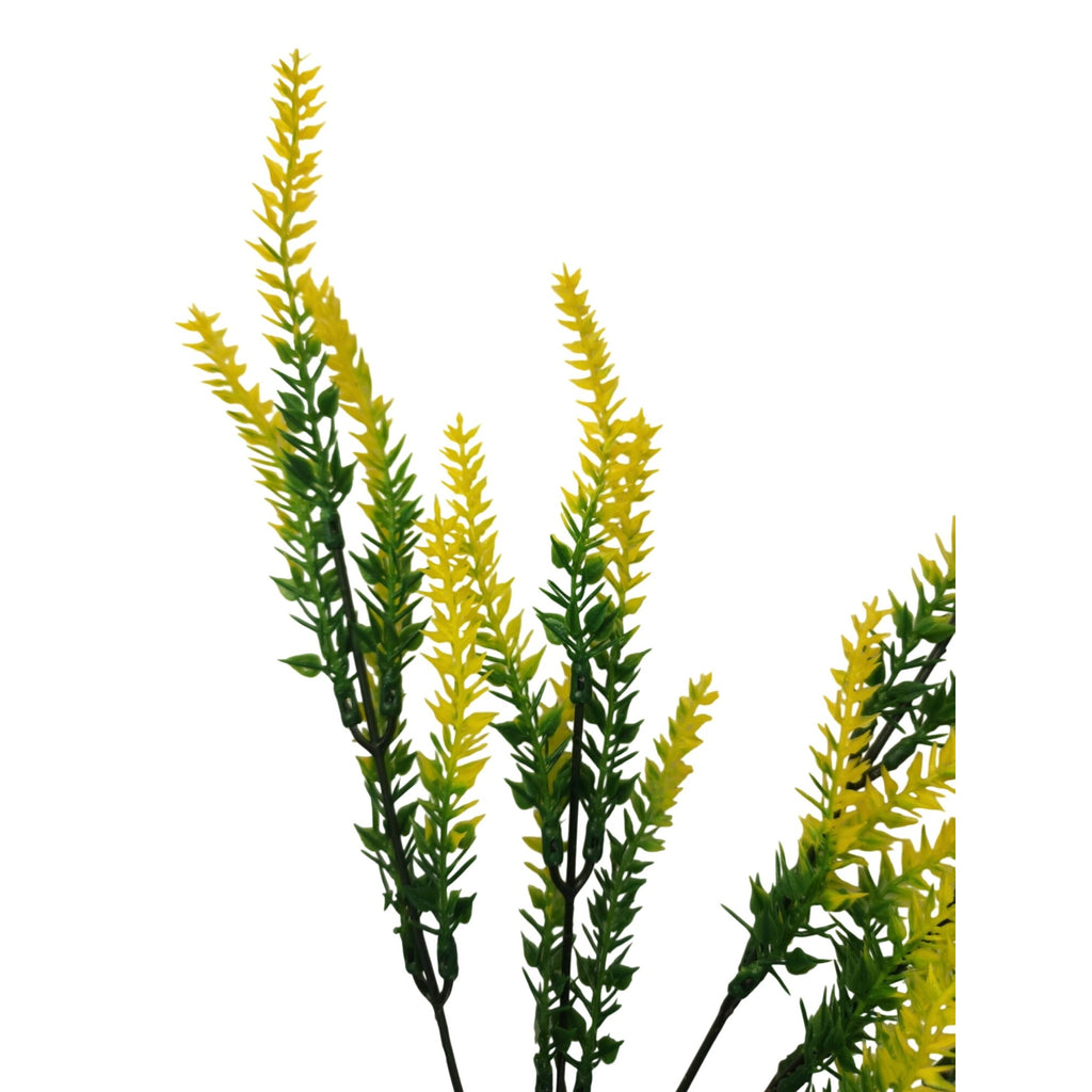 Yellow Faux Lavender Stems Set of 2 | Artificial Salvia Flowers | Faux Greenery Picks | Farmhouse Spring Floral Decor