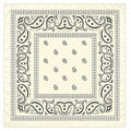 Ivory Black Paisley Wild Rag Scarf, 35 x 35 Inch Satin Square